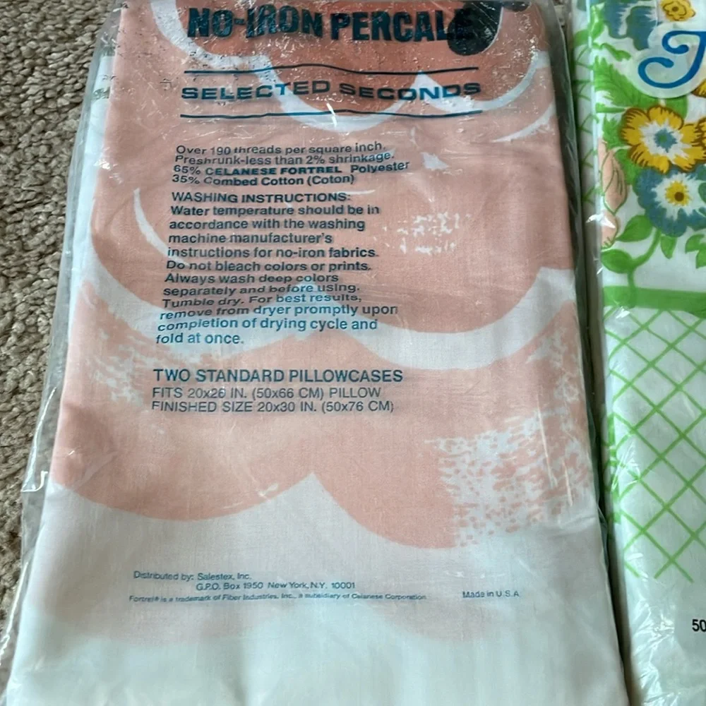 Vintage linen lot selected irregulars NIP floral bed sheet pillowcases - Picture 4 of 5